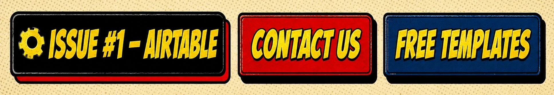 Navigation: Issue 1 Airtable, Contact Us, Free Templates