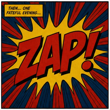 Then one fateful evening — giant ZAP! explosion