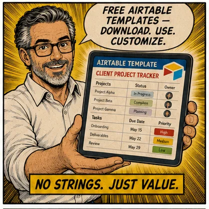 PapaRob holds Airtable template — Free Airtable templates, download, use, customize. No strings. Just value.